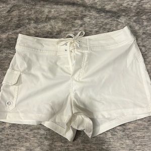White swim shorts